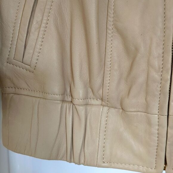ForJoseph XS Buttery Soft Luxury Cream Leather Moto Jacket Coat - Picture 5 of 10
